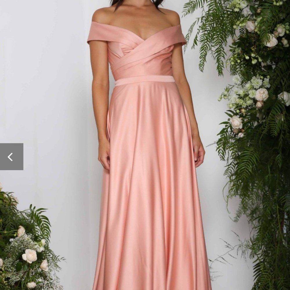 Elle Zeitoune Emmerson Peach Frappe Luxe Gown